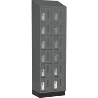 Concorde Heavy-Duty Lockers, 6 -tier, Bank of 2, 24" x 18" x 82", Steel, Charcoal, Welded (Assembled) Waymarc Industries Inc