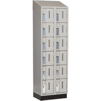 Concorde Heavy-Duty Lockers, 6 -tier, Bank of 2, 24" x 18" x 82", Steel, Grey, Welded (Assembled) Waymarc Industries Inc