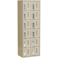 Concorde Heavy-Duty Lockers, 6 -tier, Bank of 2, 24" x 18" x 72", Steel, Beige, Welded (Assembled) Waymarc Industries Inc