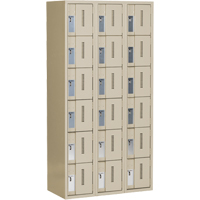 Concorde Heavy-Duty Lockers, 6 -tier, Bank of 3, 36" x 18" x 72", Steel, Beige, Welded (Assembled) Waymarc Industries Inc