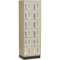 Concorde Heavy-Duty Lockers, 6 -tier, Bank of 2, 24" x 18" x 76", Steel, Beige, Welded (Assembled) Waymarc Industries Inc