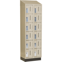 Concorde Heavy-Duty Lockers, 6 -tier, Bank of 2, 24" x 18" x 82", Steel, Beige, Welded (Assembled) Waymarc Industries Inc