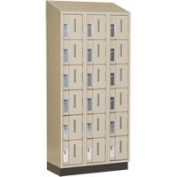 Concorde Heavy-Duty Lockers, 6 -tier, Bank of 3, 36" x 18" x 82", Steel, Beige, Welded (Assembled) Waymarc Industries Inc