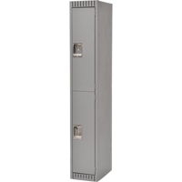 Lockers, 2 -tier, 12" x 18" x 72", Steel, Grey, Knocked Down Waymarc Industries Inc