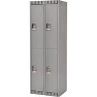 Casiers, 2 niveaux, Bloc de 2, 24" x 18" x 72", Acier, Gris, D&eacute;mont&eacute; Waymarc Industries Inc