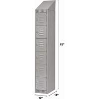 Casiers, 6 niveaux, 12" x 18" x 82", Acier, Gris, D&eacute;mont&eacute; Waymarc Industries Inc