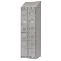 Casiers, 6 niveaux, Bloc de 2, 24" x 18" x 82", Acier, Gris, D&eacute;mont&eacute; Waymarc Industries Inc