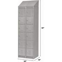 Casiers, 6 niveaux, Bloc de 2, 24" x 18" x 82", Acier, Gris, D&eacute;mont&eacute; Waymarc Industries Inc