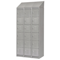 Casiers, 6 niveaux, Bloc de 3, 36" x 18" x 82", Acier, Gris, D&eacute;mont&eacute; Waymarc Industries Inc