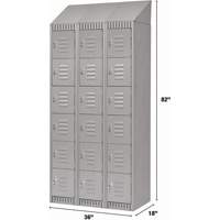 Casiers, 6 niveaux, Bloc de 3, 36" x 18" x 82", Acier, Gris, D&eacute;mont&eacute; Waymarc Industries Inc
