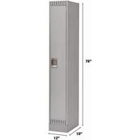Lockers, 12" x 18" x 76", Steel, Grey, Knocked Down Waymarc Industries Inc