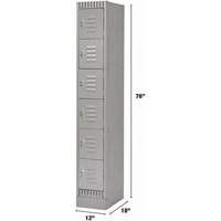 Casiers, 6 niveaux, 12" x 18" x 76", Acier, Gris, D&eacute;mont&eacute; Waymarc Industries Inc