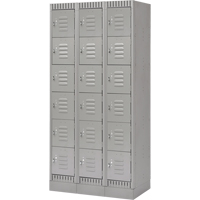 Casiers, 6 niveaux, Bloc de 3, 36" x 18" x 76", Acier, Gris, D&eacute;mont&eacute; Waymarc Industries Inc