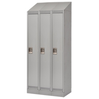 Lockers, Bank of 3, 36" x 18" x 86", Steel, Grey, Knocked Down Waymarc Industries Inc