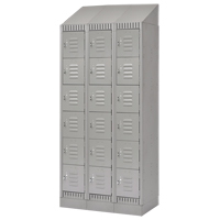 Casiers, 6 niveaux, Bloc de 3, 36" x 18" x 86", Acier, Gris, D&eacute;mont&eacute; Waymarc Industries Inc