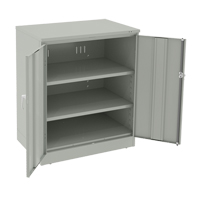 Deluxe Counter High Cabinet, Steel, 2 Shelves, 42" H x 36" W x 24" D, Light Grey FL644 | Waymarc Industries Inc