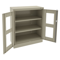 C-Thru Counter High Cabinet, Steel, 2 Shelves, 42" H x 36" W x 18" D FL647 | Waymarc Industries Inc