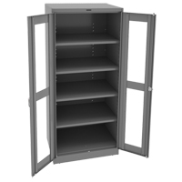 Deluxe C-Thru Storage Cabinet, Steel, 4 Shelves, 78" H x 36" W x 24" D FL650 | Waymarc Industries Inc