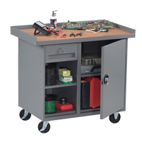 Mobile Workbench Cabinet, Laminate Surface FL652 | Waymarc Industries Inc