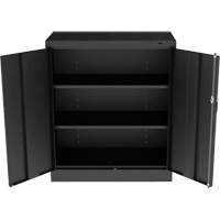 Standard Counter-High Cabinet, Steel, 2 Shelves, 42" H x 36" W x 18" D, Black FL777 | Waymarc Industries Inc