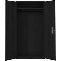 Wardrobe Storage Cabinet, Steel, 36" W x 18" D x 72" H, Black Waymarc Industries Inc
