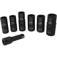 Half Metric Flip Socket Set, 7 Pcs, Impact, 1/2" Drive Size, Deep Waymarc Industries Inc