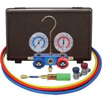 Automotive Manifold Gauge Set with Mini Dye Injector & Manual Couplers Waymarc Industries Inc