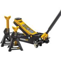 Magic Lift Service Jack & Jack Stands Combo Set, 3 Ton(s)/2.5 Ton(s) Capacity, 3-7/20" Lowered, 19-3/10" Raised, Manual Hydraulic Waymarc Industries Inc