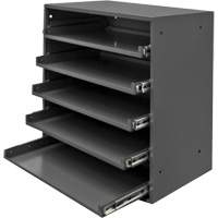 Compartment Box Cabinet, Steel, 5 Slots, 20-1/2" W x 12-1/2" D x 21" H, Grey FM005 | Waymarc Industries Inc