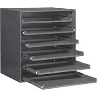 Compartment Box Cabinet, Steel, 6 Slots, 20-5/16" W x 15-15/16" D x 21-7/8" H, Grey FM006 | Waymarc Industries Inc