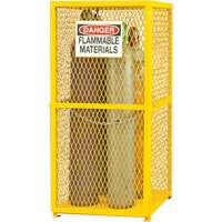 Gas Cylinder Storage Cabinet, 9 Cylinder Capacity, 30" W x 30" D x 71-3/4" H, Yellow Waymarc Industries Inc