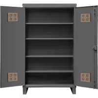 Armoire ext&eacute;rieure robuste, Acier, 4 Tablettes, 78" h x 48" la x 24" P, Gris Waymarc Industries Inc