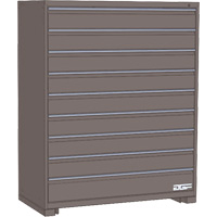 Modular Drawer Cabinet, 9 Drawers, 24" W x 24" D x 60" H, Grey FM465 | Waymarc Industries Inc