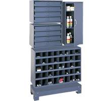 Modular Small Parts Storage Unit, Steel, 8 Drawers, 33-3/4" x 12-1/4" x 59-5/8", Grey Waymarc Industries Inc