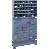 Modular Small Parts Storage Unit, Steel, 48 Drawers, 33-3/4" x 12-1/4" x 58-3/8", Grey Waymarc Industries Inc