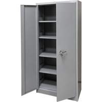 Armoire de rangement, Acier, 4 Tablettes, 66" h x 30" la x 15" P, Gris Waymarc Industries Inc