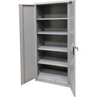 Armoire de rangement, Acier, 4 Tablettes, 66" h x 30" la x 15" P, Gris Waymarc Industries Inc