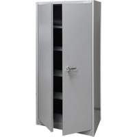 Armoire de rangement, Acier, 4 Tablettes, 66" h x 30" la x 15" P, Gris Waymarc Industries Inc
