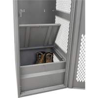 Gear Locker with Door, Steel, 24" W x 18" D x 72" H, Grey FN467 | Waymarc Industries Inc