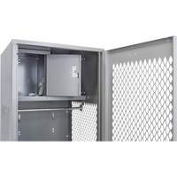 Gear Locker with Door, Steel, 24" W x 18" D x 72" H, Grey FN467 | Waymarc Industries Inc