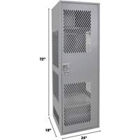 Gear Locker with Door, Steel, 24" W x 18" D x 72" H, Grey Waymarc Industries Inc