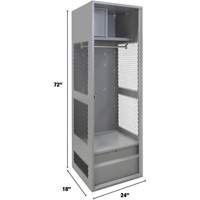 Gear Locker, Steel, 24" W x 18" D x 72" H, Grey Waymarc Industries Inc
