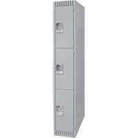 Lockers, 3 -tier, 12" x 18" x 72", Steel, Grey, Knocked Down FN472 | Waymarc Industries Inc