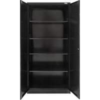 Hi-Boy Storage Cabinet, Steel, 4 Shelves, 72" H x 36" W x 18" D, Black Waymarc Industries Inc