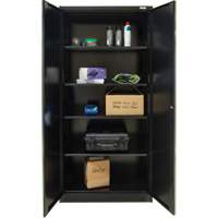 Hi-Boy Storage Cabinet, Steel, 4 Shelves, 72" H x 36" W x 18" D, Black Waymarc Industries Inc