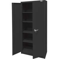Armoire d'entreposage, Acier, 4 Tablettes, 66" h x 30" la x 15" P, Noir Waymarc Industries Inc