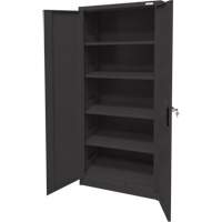 Armoire d'entreposage, Acier, 4 Tablettes, 66" h x 30" la x 15" P, Noir Waymarc Industries Inc