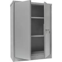 Counter-High Storage Cabinet, Steel, 2 Shelves, 42" H x 30" W x 15" D, Grey Waymarc Industries Inc