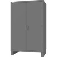 Cabinet with Recessed Pegboard Doors, Steel, 4 Shelves, 78" H x 48" W x 30" D, Grey Waymarc Industries Inc