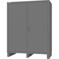 Cabinet with Recessed Doors, Steel, 4 Shelves, 78" H x 60" W x 30" D, Grey Waymarc Industries Inc